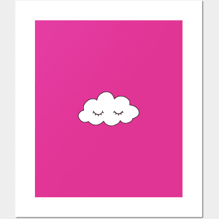 Sleepy cloud in pink Posters and Art